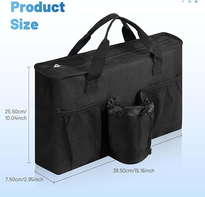 Rhino Valley Walker Bag, Large Capacity Walker Accessories Storage Bag with Multi Pockets & Cup Holder, Walker Basket with 4 pockets for Universal Walkers for Seniors, Black
