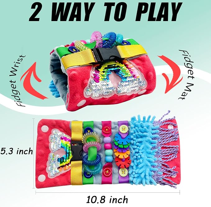 Sensory Aids for Alzheimer Patients for Therapy and Anxiety Relief Autistic Dementia Sensory Cuff Arm Pillow Fidget Wrist Cuff (Red+Grey)