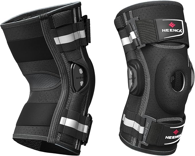 NEENCA Professional Knee Brace for Knee Pain, Adjustable Hinged Knee Support with Removable Side Stabilizers, Strong Stability for Joint Pain Relief, Arthritis, Meniscus Tear, ACL, PCL, Runner, Sports
