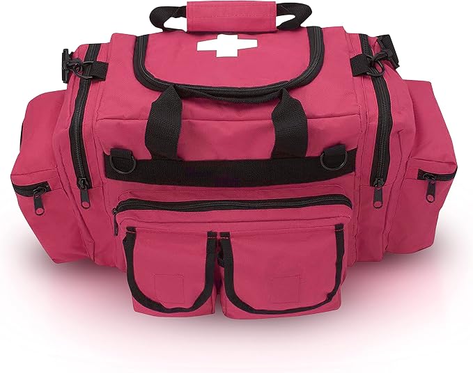 ASA TECHMED First Aid Responder EMS Emergency Medical Trauma Bag Deluxe, Pink