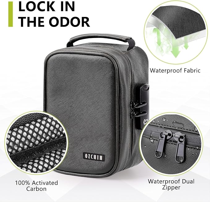OZCHIN Smell Proof Bag with Combination Lock File Organizer Case Container Medicine Odorless Storage Lock Box Great Gift for Friend