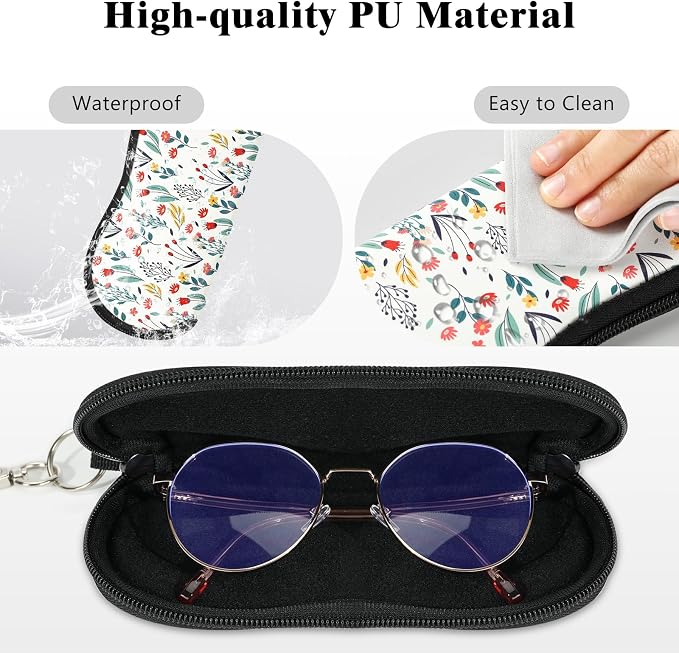 MoKo Sunglasses Soft Case Ultra Light Neoprene Zipper Eyeglass Case for Men Women