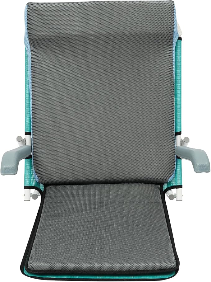 Adjustable Bed Backrest, Portable Folding Backrest for Elderly Patient Care, 20-75° Adjustable Lifting Back Support with 198 lbs Weight Capacity (Lake Blue)