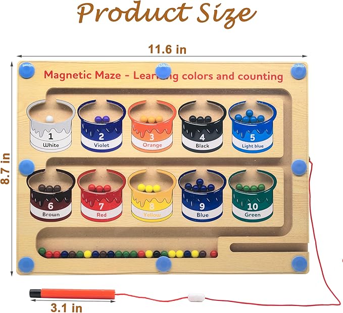 Dementia Activities for Seniors, Cognitive Games for Elderly, Magnetic Color & Number Alzheimers Products for Patients with Parkinsons, Easy Sorting Matching Memory Maze Board Gadgets Gifts