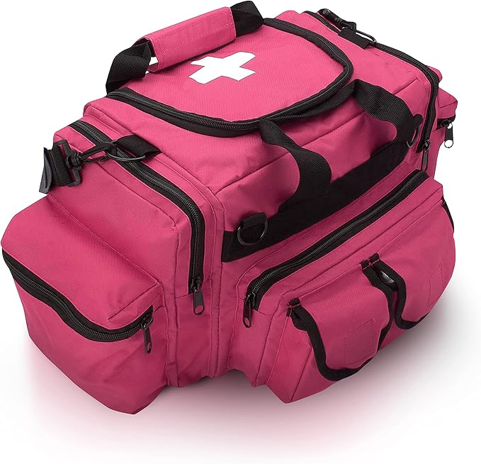ASA TECHMED First Aid Responder EMS Emergency Medical Trauma Bag Deluxe, Pink