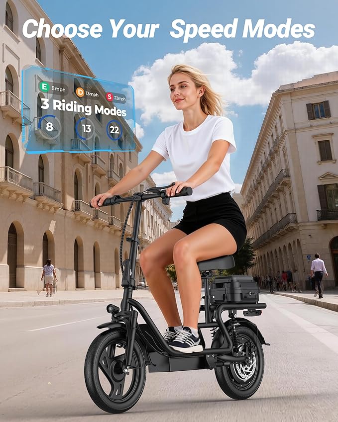 Maxshot Electric Scooter, 8.5" /10" /14" Tire, 16/19/22 Mph Top Speed, 12/16/21/27/28/49/50 Miles Long Range, Folding Escooter for Adults and Kids with Seat Bag, Dual Braking, Dual Suspension, App