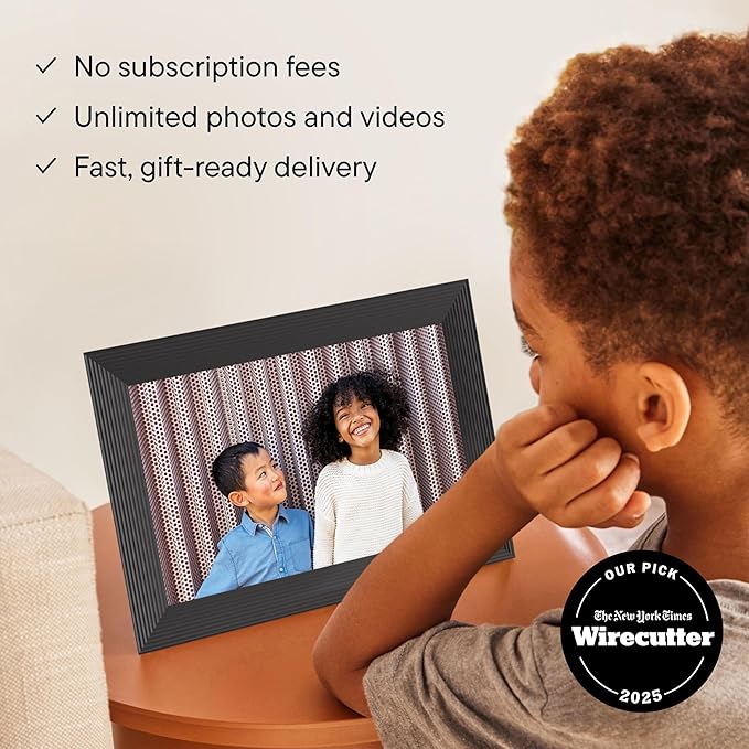 Aura 10" HD WiFi Digital Picture Frame – Free Unlimited Cloud Storage – Send Photos from Phone – No Subscription – Auto On/Off – Gift for Parents & Grandparents (Black, 10")