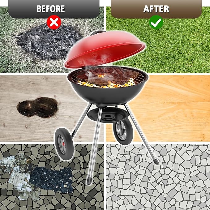 Fire Pit Mat - 37.8x39.4in Fireproof Blanket for Under Fire Pit, Compatible with Solo Stove, Heat Resistant Rug for Outside Indoor Wooden Deck Grass Lawn Protection - Brown