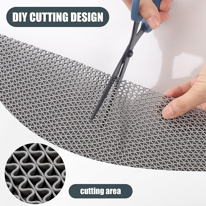 47 * 32IN Extra Large Shower Mat, Anti Slip Bathtub Mat for Tub & Shower, Quick-Dry PVC Shower Stall Mat for Bathroom