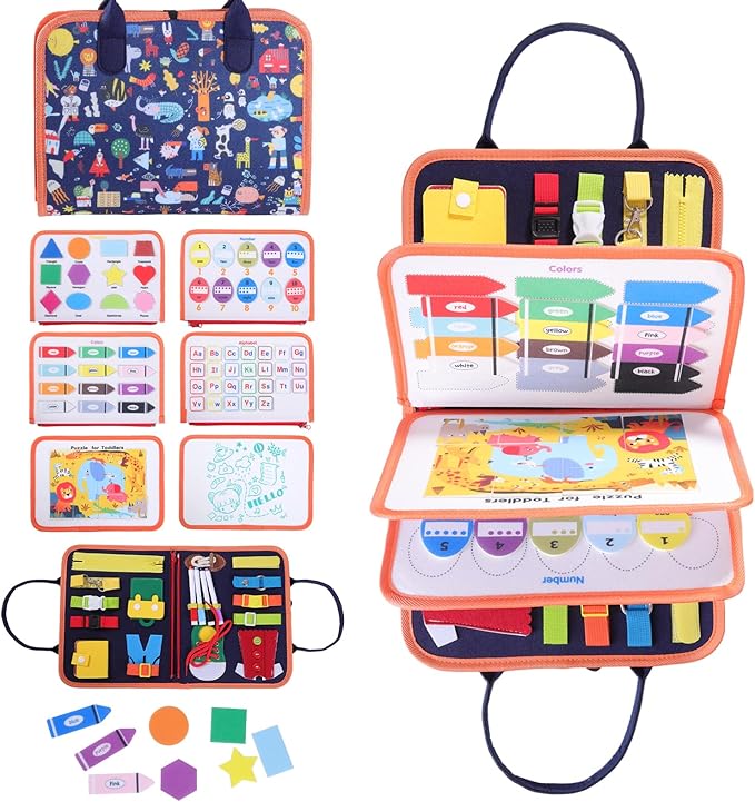 Fidget Blanket for Dementia Adults & Seniors - Alzheimer's Activities Sensory Board for Anxiety Relief & Sensory Stimulation, Busy Board for Autism