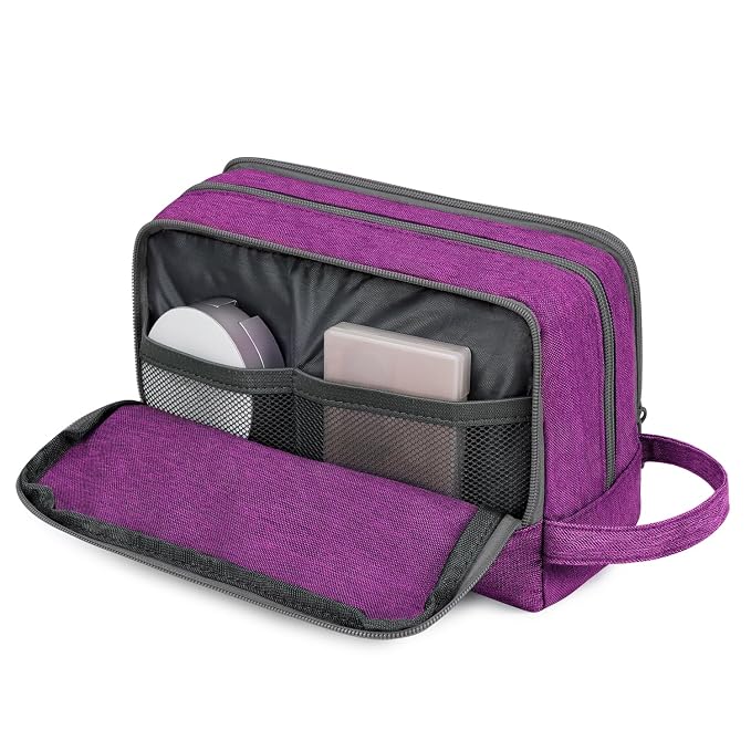 WANDF Travel Toiletry Bag for Men, Small Dopp Kit for Toiletries | Water-Resistant Fabric, Travel Bag for Toiletries, Compact Storage, Shaving Accessories, Weekend Trips