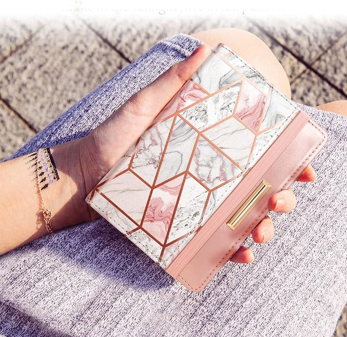 Coco Rossi Passport Holder for Travel Women Slim RFID Passport Cover Wallet | Travel Essentials, Passport Book Holders, Passport Wallet Cover Case, PU Leather, Cute, Thin, Spliced Design, Gold Line