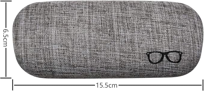 HSYMQ 3Pack Hard Shell Eyeglasses Case Protector Linen Fabrics Large Glasses Case Concise