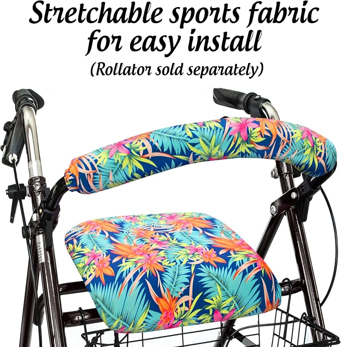 Top Glides Universal Rollator Walker Seat and Backrest Covers (Island)