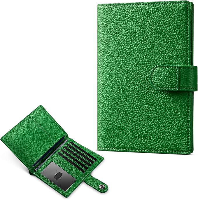 VULKIT Dual Passport Wallet for 2 Passports Airtag Holder RFID Blocking Travel Wallets