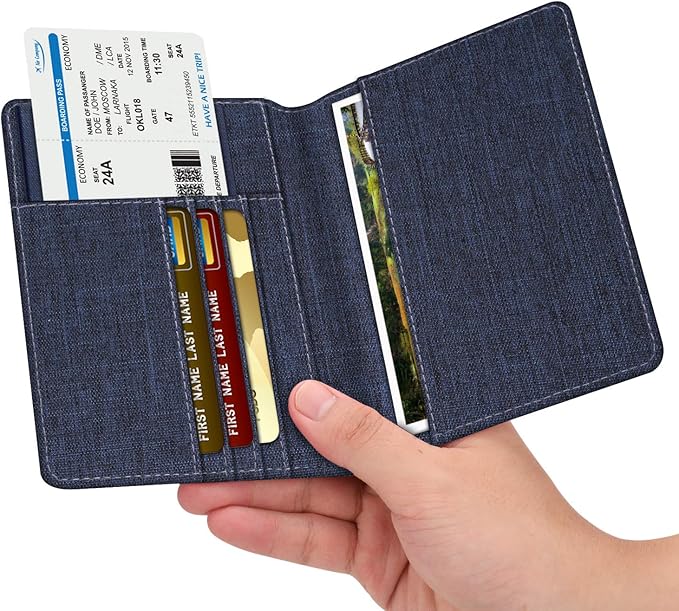 FINTIE Passport Holder, Slim Travel Wallet RFID Blocking Card Case Cover | Passport Cover Protector Essentials with Credit Card Slots, For Women/Men