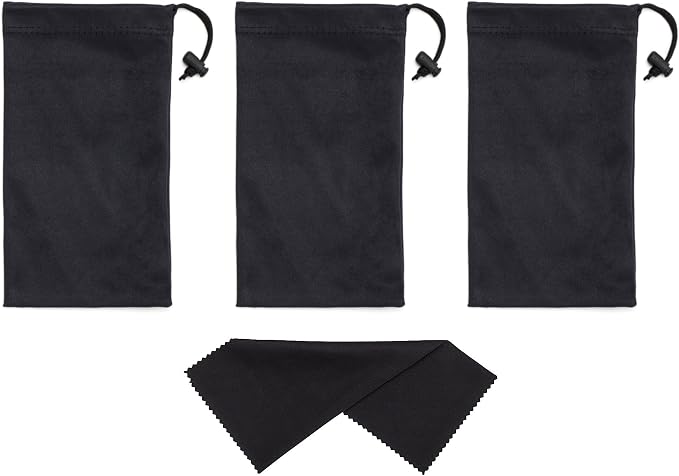 Mamlyn Premium Quality Microfiber Sunglasses Pouch With Spring Fastener