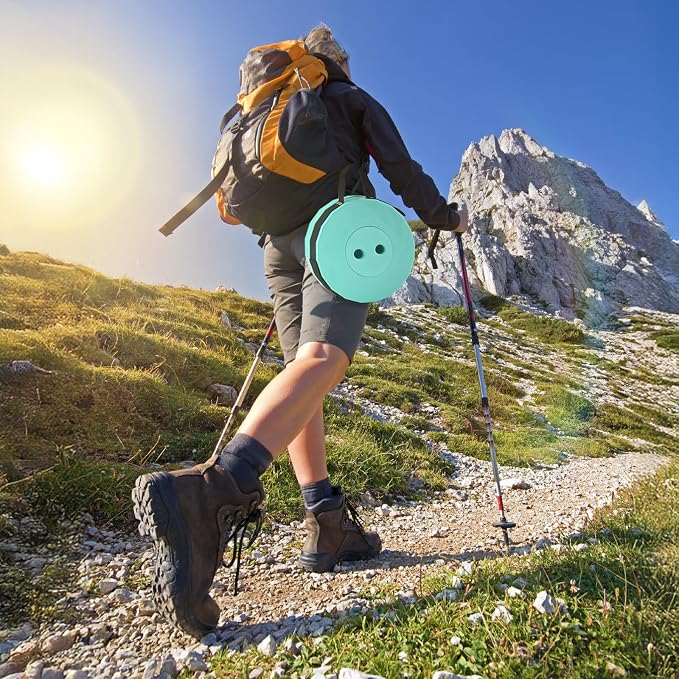 Collapsible Stool, Foldable Stool & Portable Collapsible Seat | Pop up stool extends from 2.4 to 17.5 in, with a 9.7 in seat, PP body and shoulder strap for adults, camping and travel.