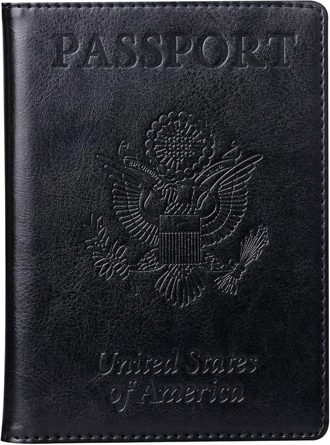 TIGARI Passport Holder for Travel Women Men, Valentines Day Gifts PU Leather Wallet Cover Case Sleeve, Waterproof Protected Document Organizer, Vacation Plane Cruise Travel Essentials
