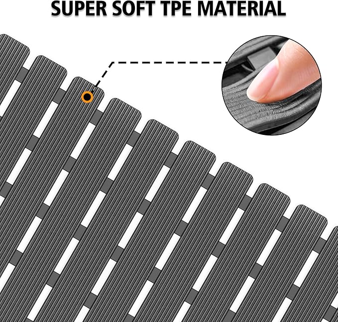 MBOSS Bathtub Mat Non Slip,Super Soft Bath Mat for Tub 24 X 24 Inch,Shower Mat with Suction Cups and Drain Holes,Non Slip Bathtub Mat for Elderly & Kids Bathroom