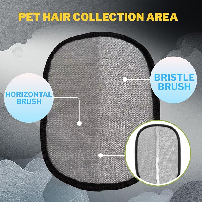 PotatoLife Pet Hair Removal Glove Upgraded Reusable Electrostatic Washable Fur Remover for Dogs Cats, Grooming Mitt for Couch, Sofa, Furniture, Carpet, Clothing and Car Seat, 2-Pack Small