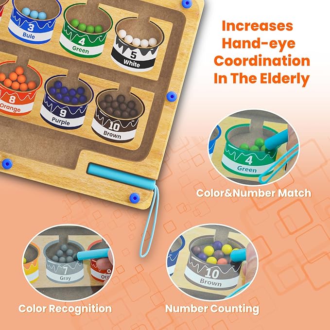 Dementia Activities for Seniors, Sorting Board Matching Activity Memory Game, Alzheimers Activities for Elderly with Dementia Products, Handheld Busy Boxes Gifts for Dementia Patients