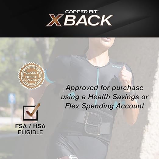 Copper Fit X-Back Brace for Lower Back Pain, Lumbar Support, Herniated Disc, Sciatica, Arthritis – Adjustable, Breathable Design - for Men and Women (Large/XLarge) | Back brace with lumbar support for lower back pain, sciatica relief, posture support, ...