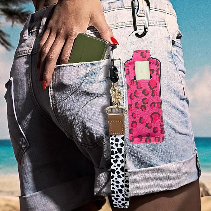 Chapstick Holder Key Chain Lipstick Holder Lip Balm Holder Keychain | Stocking Stuffers Gift, Compatible with Chapstick, Lip Balm and Lipstick, Bag Charm Accessories, Gifts for Women Friend