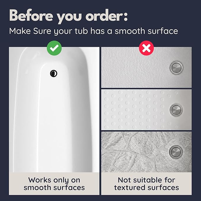 Bathtub Mat Non Slip 28x16 - homerella® Bath Mat Incl. Hooks for Drying, 100% BPA Free, Shower Mat Non Slip Anti Mold, Machine Washable, Shower Mats for Inside Shower Mildew Resistant (Sand)