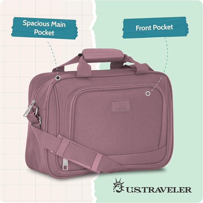 U.S. Traveler Rio 14" Travel Tote Bag, Lightweight 1200D Carry-On Bag for Women & Men