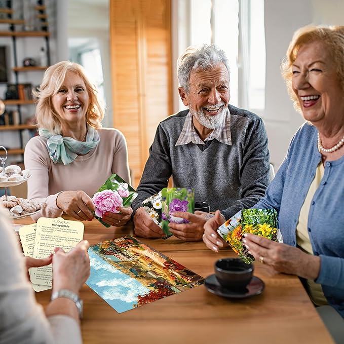 QUOKKA 100 Pieces Dementia Puzzles for Elderly - 3SET Large Piece Puzzles for Seniors - 9 Memory Flashcards with Facts I 25 Discussion Prompts per Puzzle - Alzheimer's Activities Products for Elderly