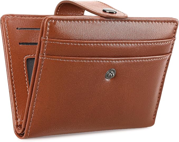 Wallet for Men Leather RFID Blocking Bifold Credit Card Holder with ID Window