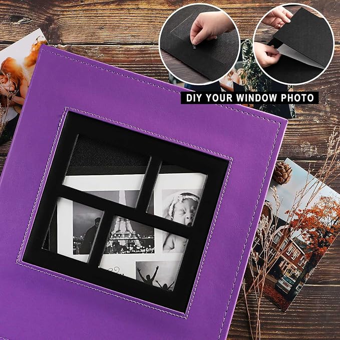 Ywlake Photo Album 4x6 600 Pockets Photos, Extra Large Capacity Family Wedding Picture Albums Holds 600 Horizontal and Vertical Photos Purple