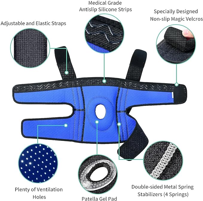 ABYON Adjustable Knee Brace for Men & Women - Maximum Support with Dual Side Stabilizers & Crossed Compression Straps for Meniscus Tear, ACL, MCL, LCL, Patella Injury and Post-Surgery Recovery - Please Check Sizing Video Before Buying