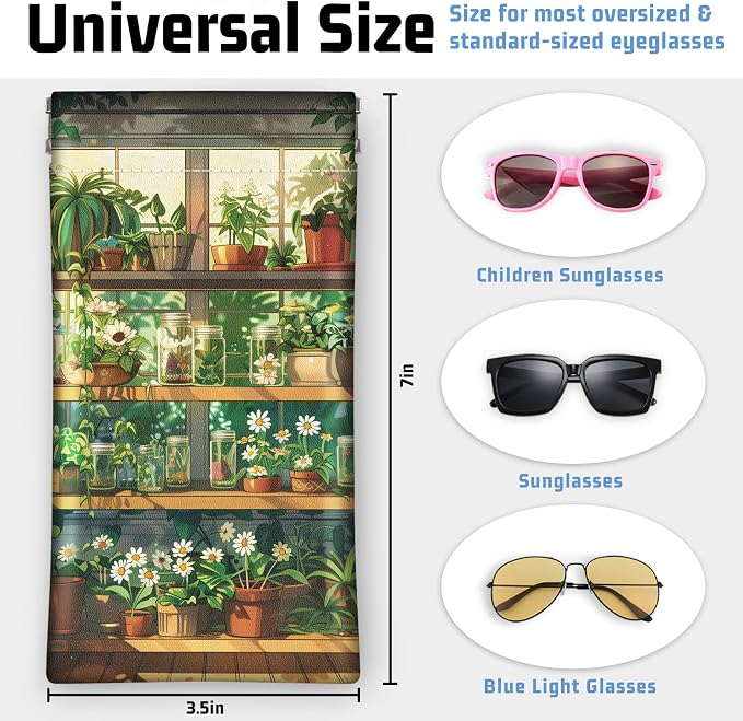 Soft Sunglasses Eyeglass Glasses Case,7x3.5inch Portable PU Leather Squeeze Top Holder Bag Pouch for Women Men