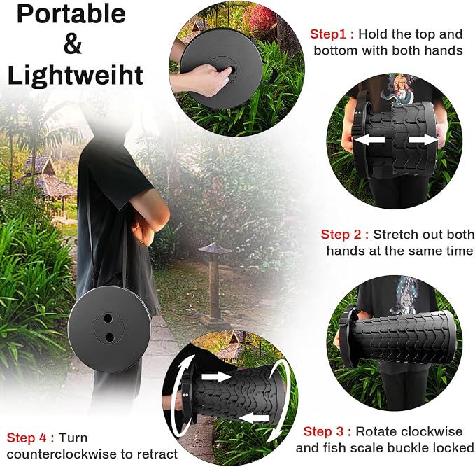 Folding Stool Portable Collapsible Stool Seat Max Load Capacity 400lbs for World Cup 2026, Telescopic Folding Stools Retractable Stools for Adult Camping Hiking Travel Outdoor BBQ (Black)