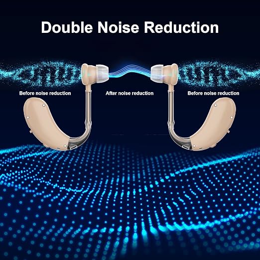 Hearing Aids for Seniors Rechargeable with Noise Canceling, Hearing Amplifier for Adults, Sound Amplifier for Hearing Loss - in Ear - with Volume Control