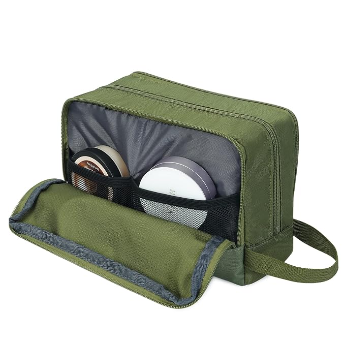 WANDF Travel Toiletry Bag for Men, Small Dopp Kit for Toiletries | Water-Resistant Fabric, Travel Bag for Toiletries, Compact Storage, Shaving Accessories, Weekend Trips
