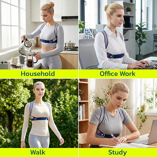 Posture Corrector for Women Invisible for Improve Hunchback L | Adjustable Upper Back Brace for Pain Relief, for Rounded Shoulders,Compact & Portable Brace for Office, Housework,Study