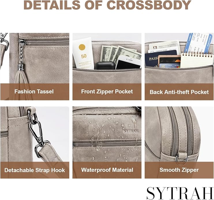 Anti-Theft Crossbody Purse for Women Travel Shoulder Bag