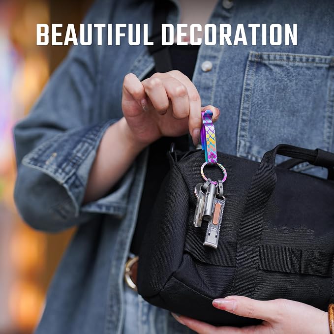 KeyUnity KM00 Titanium Belt Loop Keychain Clip Double Side Quick Release Key Holder with Detachable Key Ring
