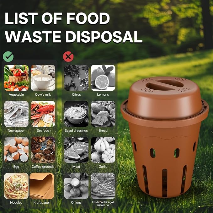 Inground Worm Composter, Mini Underground Worm Farm for Garden Beds, Outdoor Worm Compost Bin for Food Waste, Vermicomposting Bin for Beginners, Elderly, Children (7x7x7.4Inch), Tan, 4-Pack