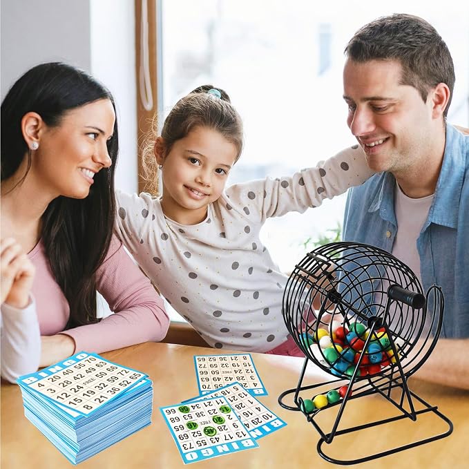 SEETOOOGAMES Bingo Paper Game Cards - 1 on Blue Card - 1000 Sheets (100 Books of 10 Sheets)