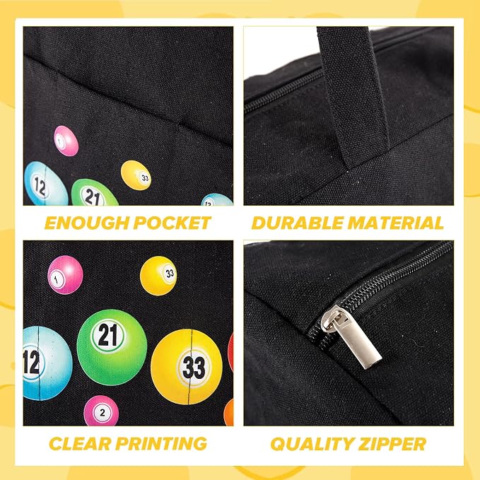 Bingo Bags with Pockets on Clearance,Zipper Bingo Daubers Bags Supplies Accessories,Gifts for Game Lover Gambler Adults Seniors Elderly Set of 2