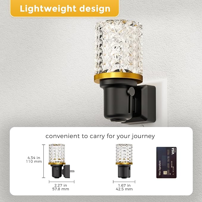 L LOHAS LED Night Light, 2 Pack Dimmable Night Lights Plug into Wall | Automatic Night Lights Plug in, Auto Light Sensor, 0-100LM Adjustable Brightness 3000K Night Light, for Bedroom Hallway Decor