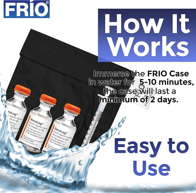 FRIO Cooling Wallet - Insulin & GLP-1 Cooler for 45+ Hours - Black - Small