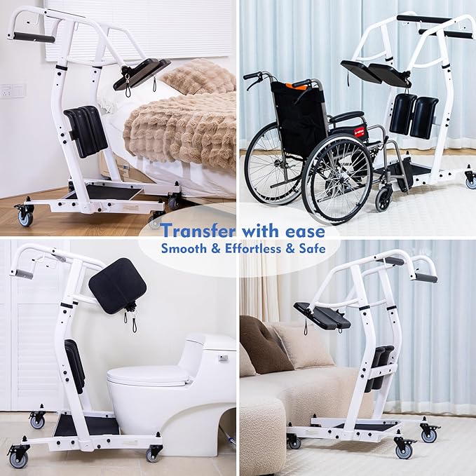 Sit to Stand Lift for Elderly - Stand Assist Patient Lift with Sling, Patient Transfer Lift for Home Care Use, Mobility Lift Assist Transfer Device for Seniors, Adults & Disabled, 400lb Capacity