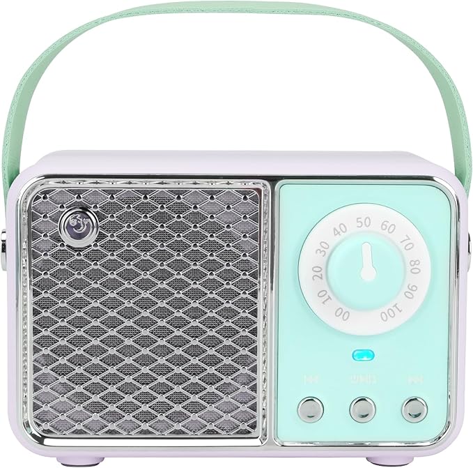 Dosmix Retro Bluetooth Speaker, Vintage Decor, Wireless Bluetooth Speakers, Cute Old Fashion Style for Kitchen Desk Bedroom Office Party Outdoor Kawaii Accessories (Cyan Green)