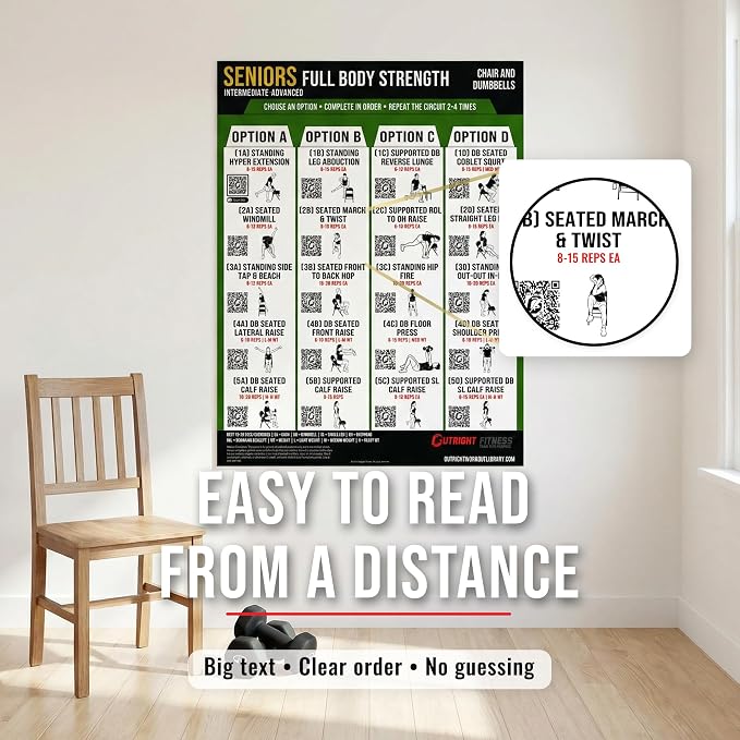 Senior Chair Strength Workout Charts | Senior Chair Strength Workout Charts with Video Support