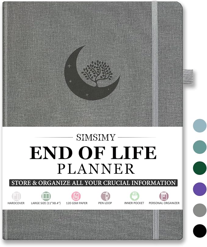 End of Life Planner, Guided Estate Planning Notebook, Final Arrangements Organizer for Beneficiary, Will Preparation, Last Wishes & Funeral Planning, In Case of Death Organizer, 8.4x11"
